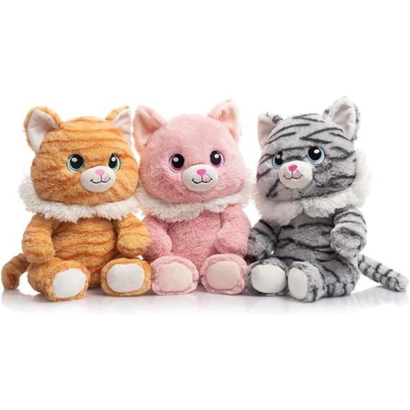 Orange Striped Cat Stuffed Animal Cute Kitten Plush Toy Gift for Kids 11 inch - Picture 5 of 7